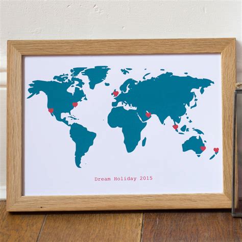 Large Personalised World Map Card By Milly Inspired