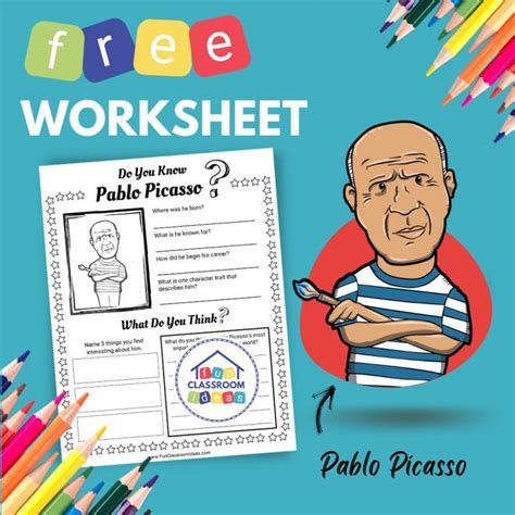 Free Pablo Picasso Worksheet Level Up Your Worksheets