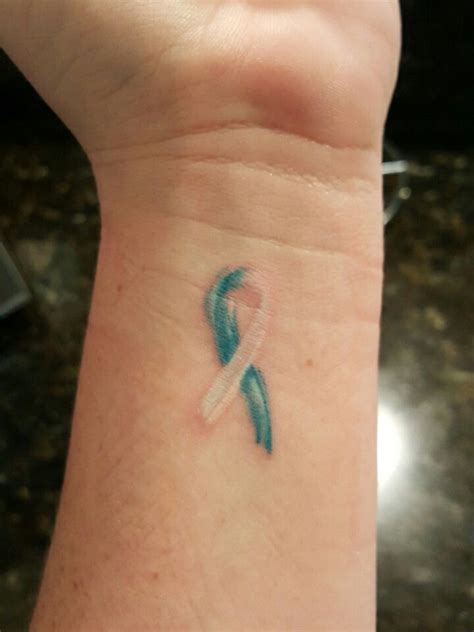 Ovarian cancer, sexual assault awareness. Ovarian Cancer Ribbon Tattoo