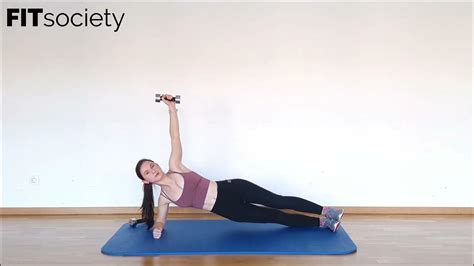 Dumbbell Side Plank Rotation Dumbbell Exercise Home Workout Youtube
