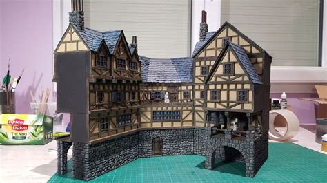 Medieval Inn 28mm Building Tabletop Terrain Diorama Wargaming