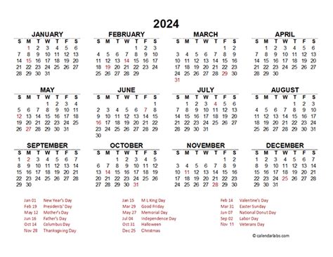 2024 Calendar Excel Template 2024 Calendar Printable