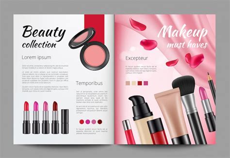 Premium Vector Advertising Cosmetics In Magazine Template Women Magazine