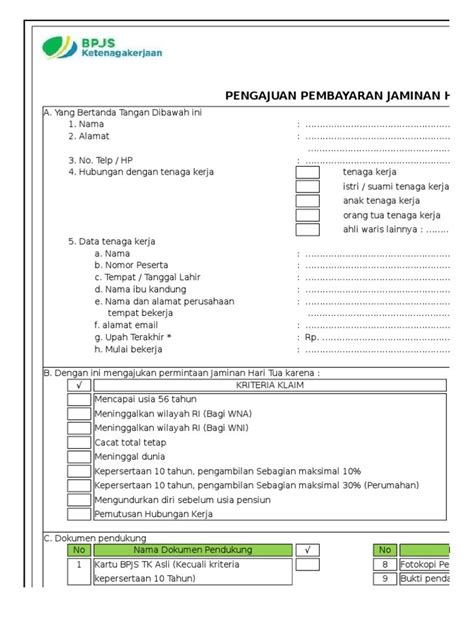 Halaman Unduh Untuk File Contoh Formulir Pencairan Bpjs Ketenagakerjaan