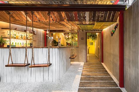 The cans and bottles are filled with soil and then. A quirky bar in Shanghai is built from colorful recycled ...