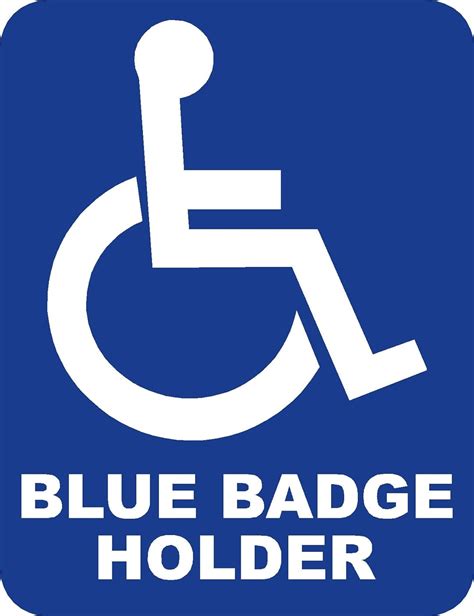 Blue Badge Holder Disabled Sticker Disability 87mm External Carvehicle