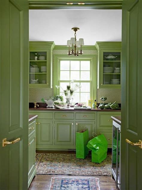Green Cabinets Eclectic Kitchen Benjamin Moore Forest Moss Meg