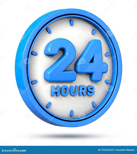 Azul 24 Horas Sobre Fondo Blanco 20 Horas Logotipo 3d Ilustración