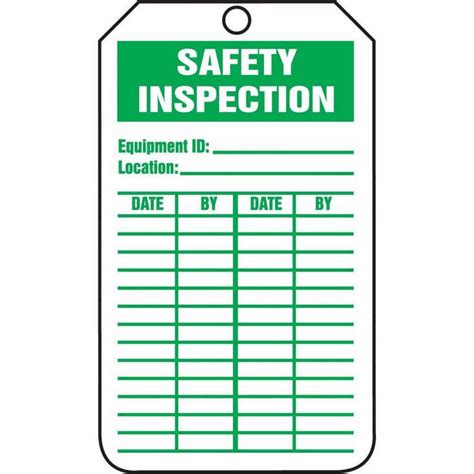 We can customise them to your exact requirements, such as adding your company logo, sequential numbering, inspection dates and barcoding. Tag Safety Inspection 5 7 8 X 3 3 8 RV Plastic from Davis ...