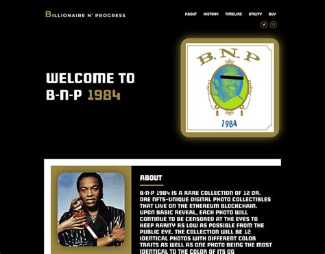 Dr Dre 1984 Bnp Nft Website Mockup On Behance