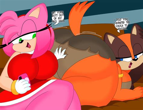 Rule 34 2girls 3barts Amy Rose Anthro Ass Big Ass Big Breasts Big Butt Breasts Bubble Ass