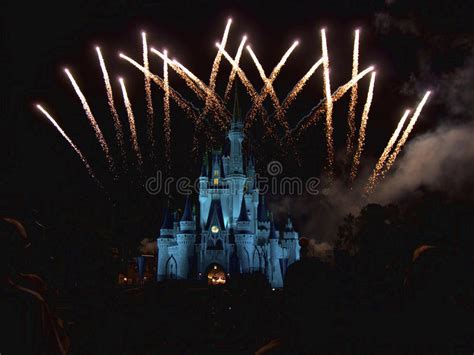 Disney World Castle Fireworks Editorial Image Image Of Structure
