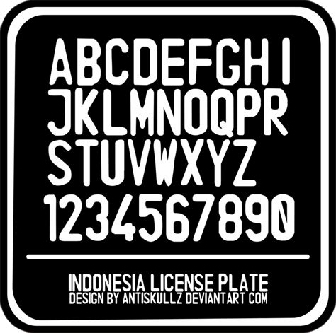 Indonesia License Plate Font
