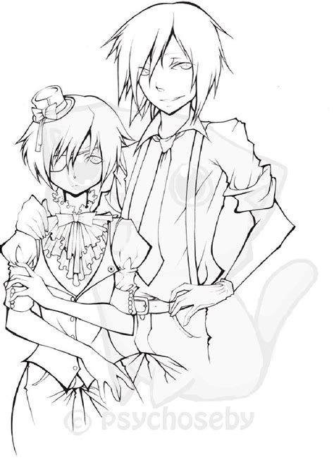 Black Butler Anime Coloring Pages Coloring Pages Pinterest Butler
