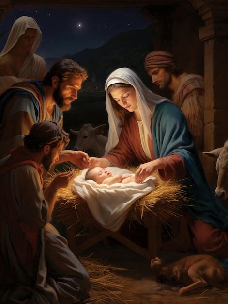 Premium Ai Image Nativity Scene Celebrating The Birth Of Jesus