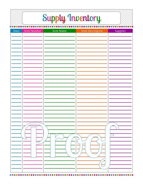 supply inventory instant   printable