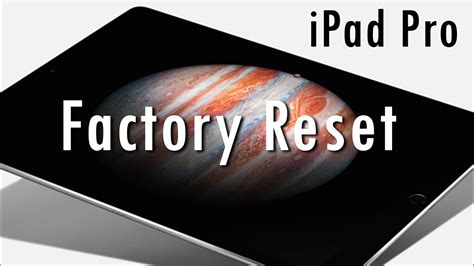 Ipad Pro How To Reset Back To Factory Settings Hard Reset