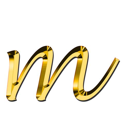 Letter M Alphabet Gold Letters Png Download 12711280 Free