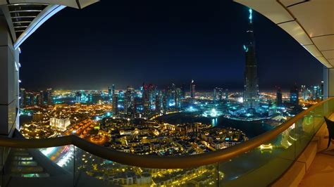 Full Hd Wallpaper Top View Night Dubai Burj Khalifa