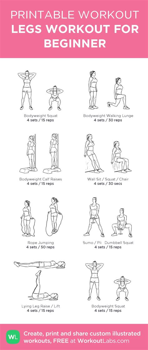 Legs Workout For Beginner Beginner Leg Workout Workout For Beginners
