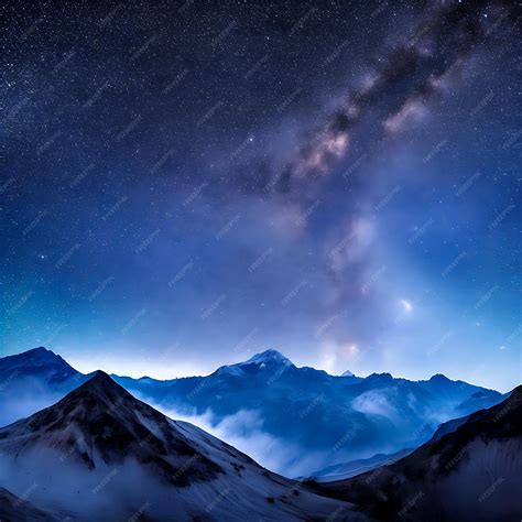 Premium Ai Image Space Milky Way And Mountains Fantastic View With