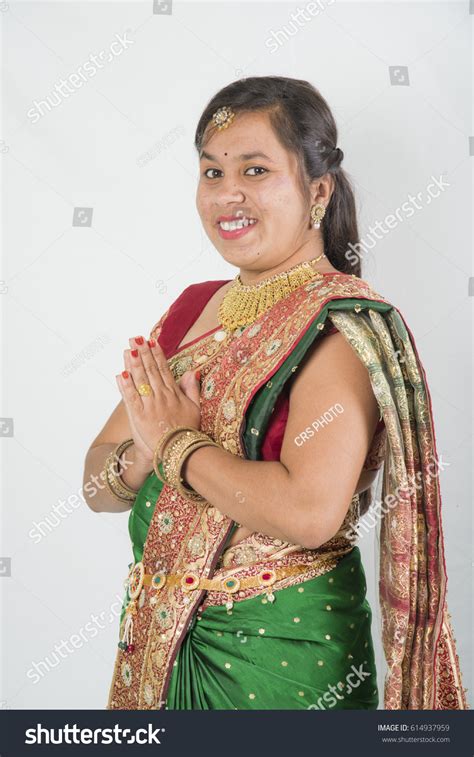 Portrait Traditional Indian Women Saree Traditional Stock Photo