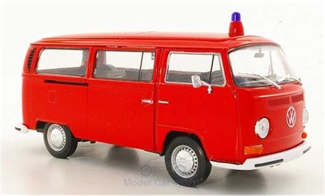 Modellino In Miniatura Volkswagen T Welly Bus Feuerwehr Ohne
