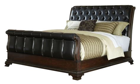 Churchill Cherry King Upholstered Sleigh Bed From Standard 86031 86033