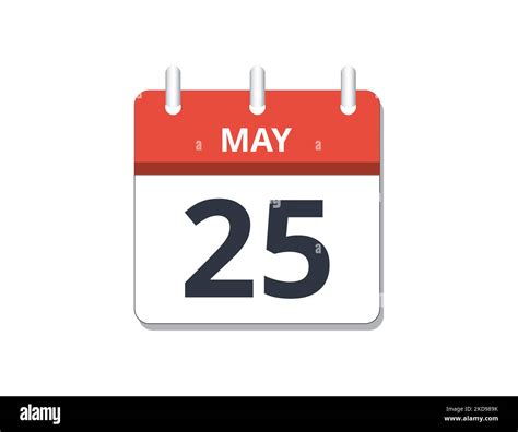 May 25th Calendar Icon Vector Concept Of Schedule Business And Tasks