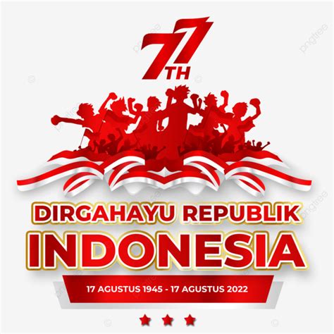 Logo Hut Ri Ke 77th Typography Dirgahayu Kemerdekaan Indonesia Porn