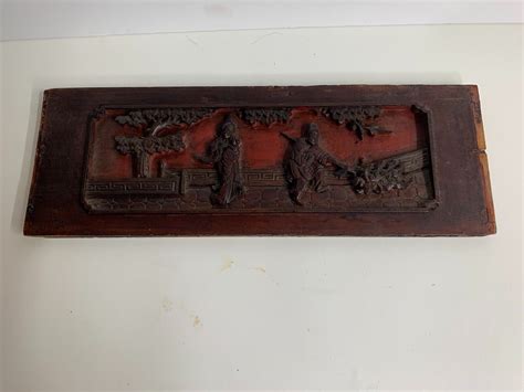 Antique Chinese Wood Carving 19th Century See Description On The