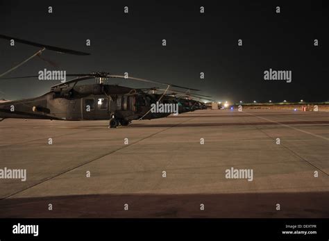 The 10th Combat Aviation Brigade Uh 60l Black Hawk Helicopters Sit On