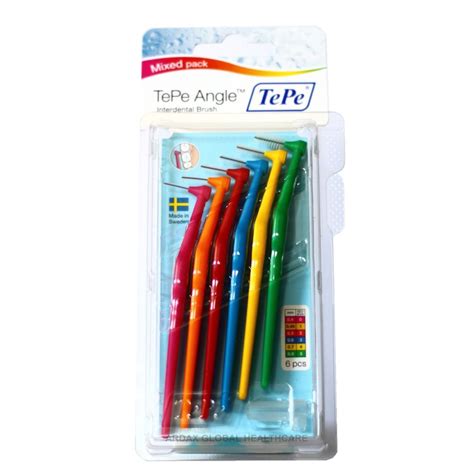 Tepe Te Pe Angle Interdental Brush Mixed Colour Pack X 6 Pcs Angled
