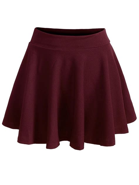 Plus Elastic Waist Solid Skirt Shein Usa
