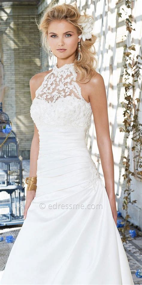 Beaded Lace Halter Wedding Dress By Camille La Vie