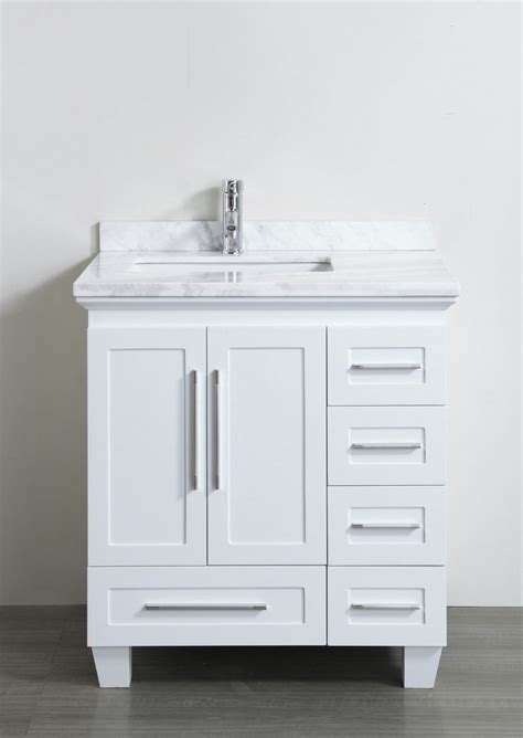 Ansen 28 inch vintage bathroom vanity grey finish with white marble top, mdf vanity features elegant tapered legs to give a feel of feminine modern sophistication. Dazzling White Bathroom Vanity 30 Inches 28 Inch With ...