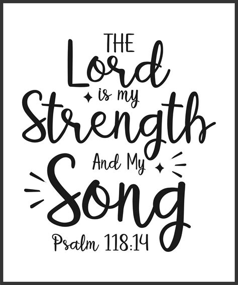 The Lord Is My Strength And My Song Christian Sayings And Bible Verse