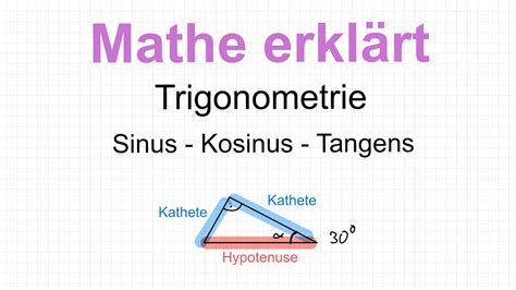 Sinus Cosinus Tangens Trigonometrie Einführung Mathe erklärt von