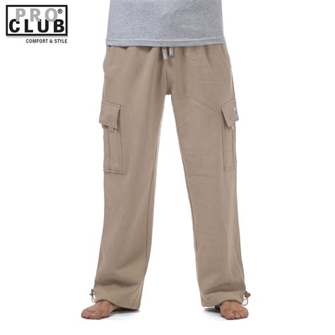 Pro Club Pro Club Mens Heavyweight Fleece Cargo Sweatpants Khaki