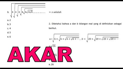 Contoh Soal Akar Skb Guru Matematika Cpns 2019 Youtube