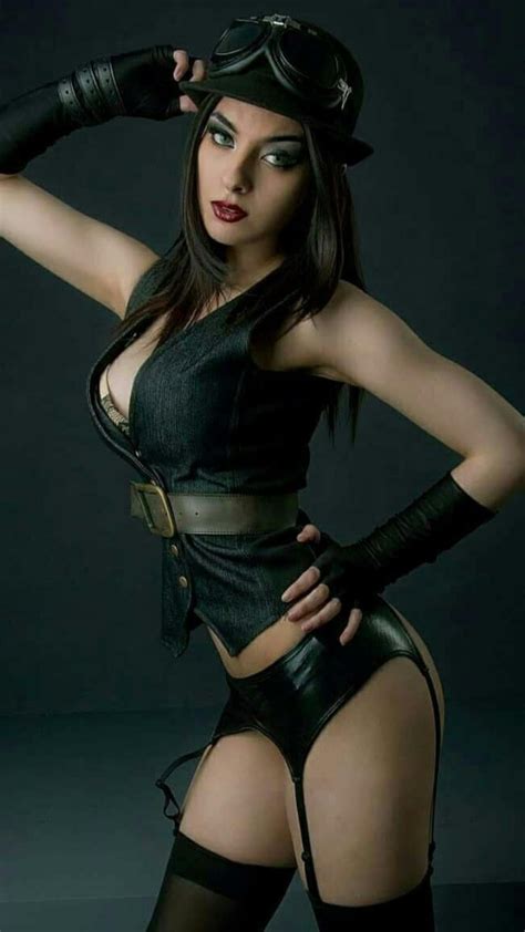 Steampunk Clothing Gothic Girls Wonder Woman Superhero Model Fictional Characters Black