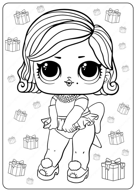 These dolls come with 7 surprises, including clothes, shoes, and a bottle. Free Printable LOL Surprise Glamour Queen Coloring Pages