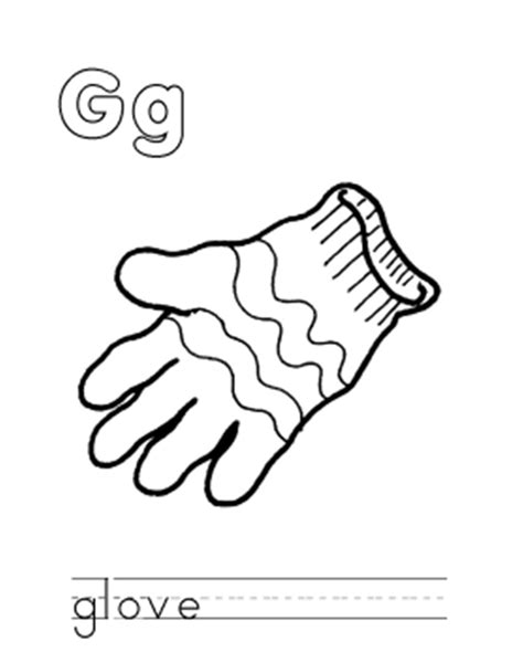 Letter G Is For Glove Coloring Book Clip Art Library