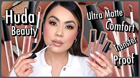 Huda Beauty Liquid Matte Ultra Comfort Transfer Proof Lipstick Review Youtube