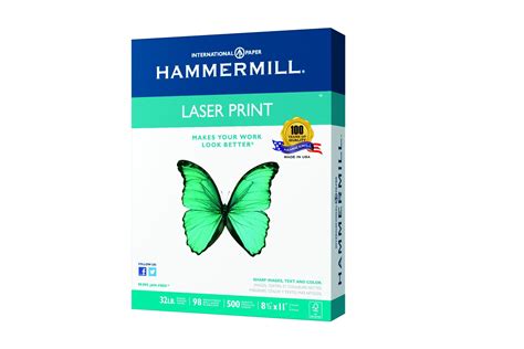 Hammermill Laser Print 32 Lb 8 12 X 11 98 Bright 500 Sheets1