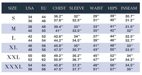 Pants Size Chart Conversion Dresses Images