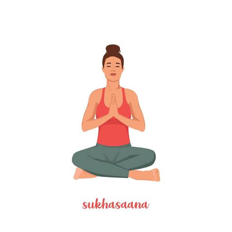 Woman Doing Sukhasana Yoga Meditating In Lotus Pose Relaxation