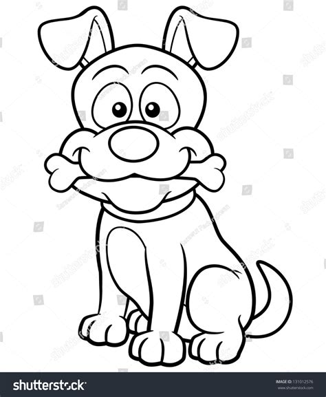 Vector Illustration Of Cartoon Dog Coloring Book