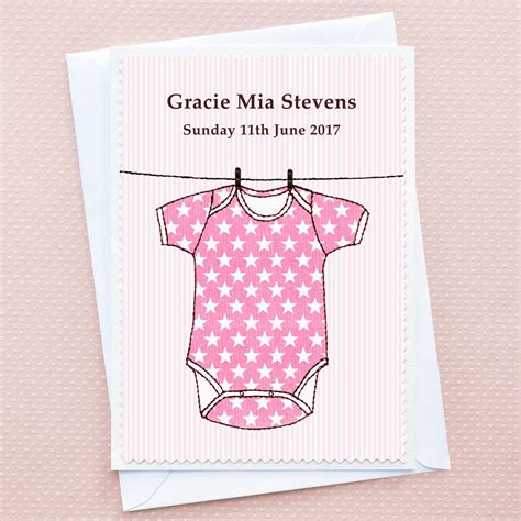 All you need is a printer, paper or card stock, and ink. Personalised New Baby Girl Card 'babygro' By Jenny Arnott Cards & Gifts | notonthehighstreet.com