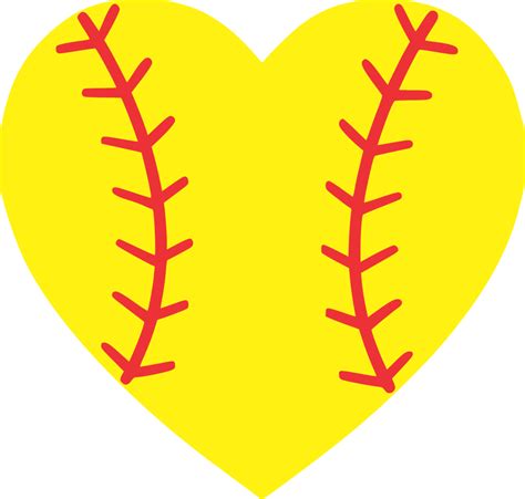 Library Of Heart Softball  Black And White Png Files